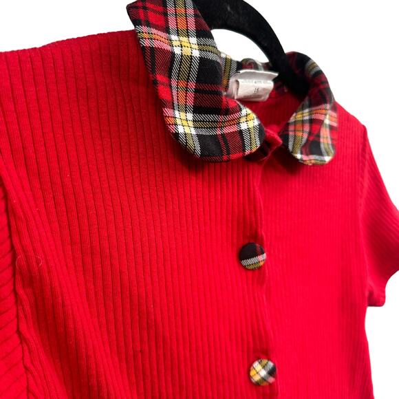 VTG 90s Plaid Skort Shirt Set Youth16 Mini Scottie Dog School Retro Fall Outfit - Picture 8 of 16